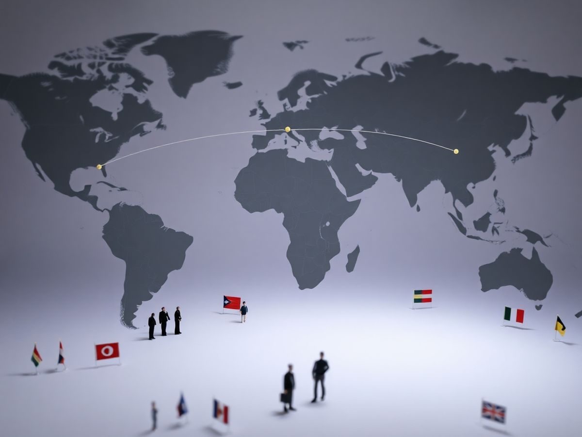 Harta migrării, oameni, steaguri diverse.