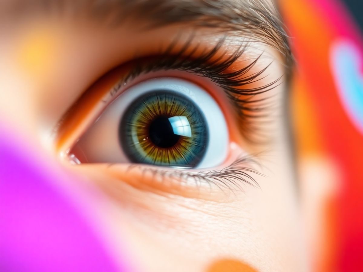 Ochi examinând vizualuri abstracte de știri.